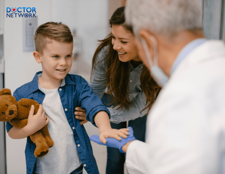 Children with symptoms of fever cold extremities and a hot head