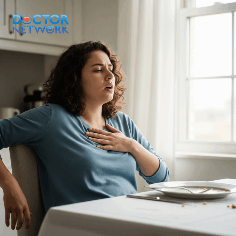 Shortness of breath after eating